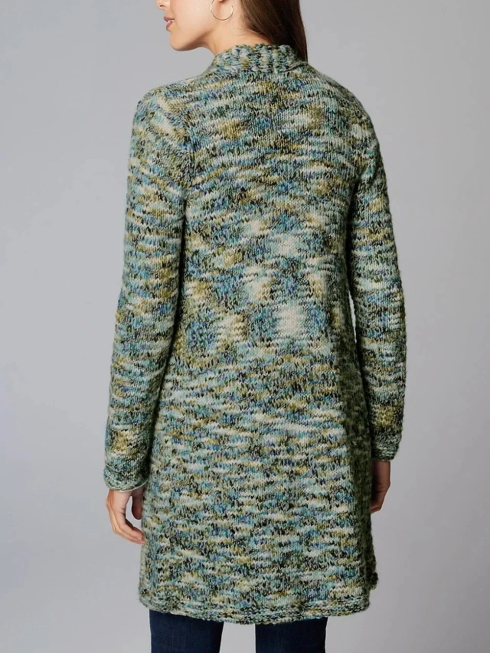 J. Jill Clarendon Space Dye Open Front Knit Duster Cardigan Size S